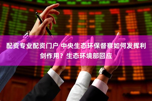 配资专业配资门户 中央生态环保督察如何发挥利剑作用？生态环境部回应