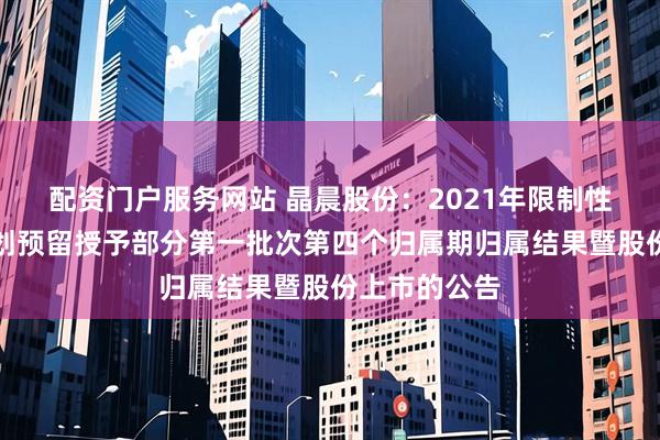 配资门户服务网站 晶晨股份：2021年限制性股票激励计划预留授予部分第一批次第四个归属期归属结果暨股份上市的公告
