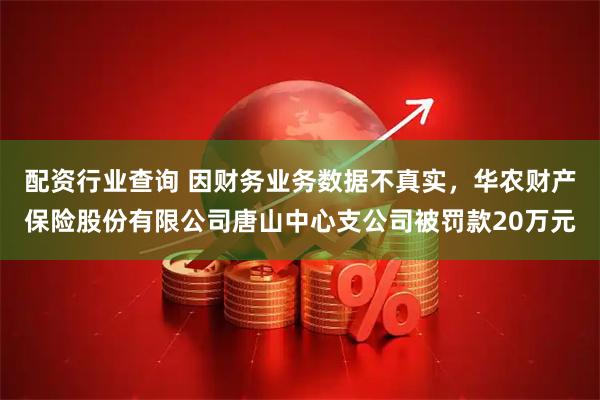 配资行业查询 因财务业务数据不真实，华农财产保险股份有限公司唐山中心支公司被罚款20万元